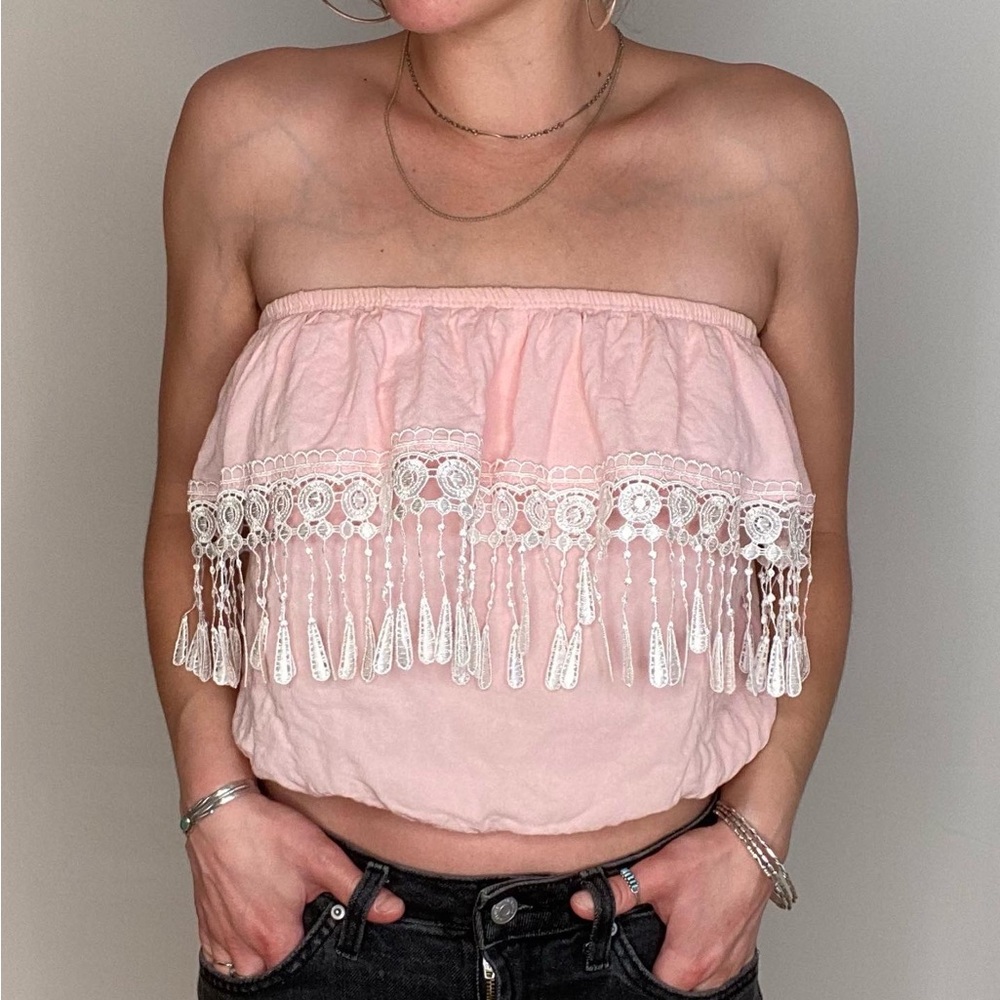Paisley pink tube top